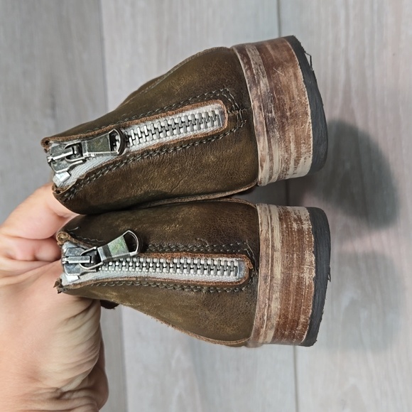 Free People Women Lost valley Ankle Sliced Leather Boots boho shoes sz 38/7.5-8 - Picture 7 of 14